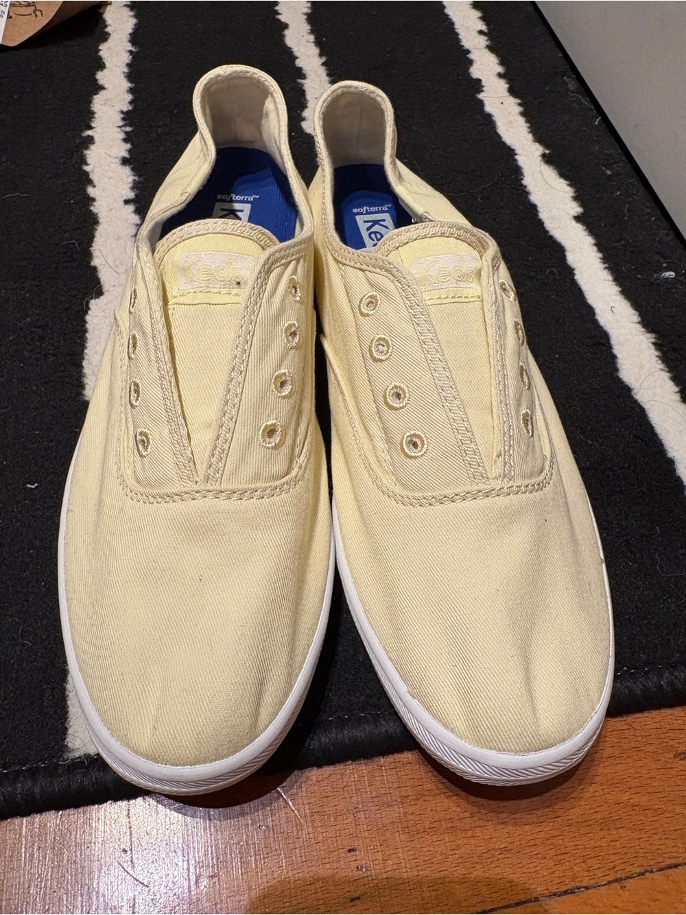 Keds Slip-On Canvas Sneakers in Pale Yellow